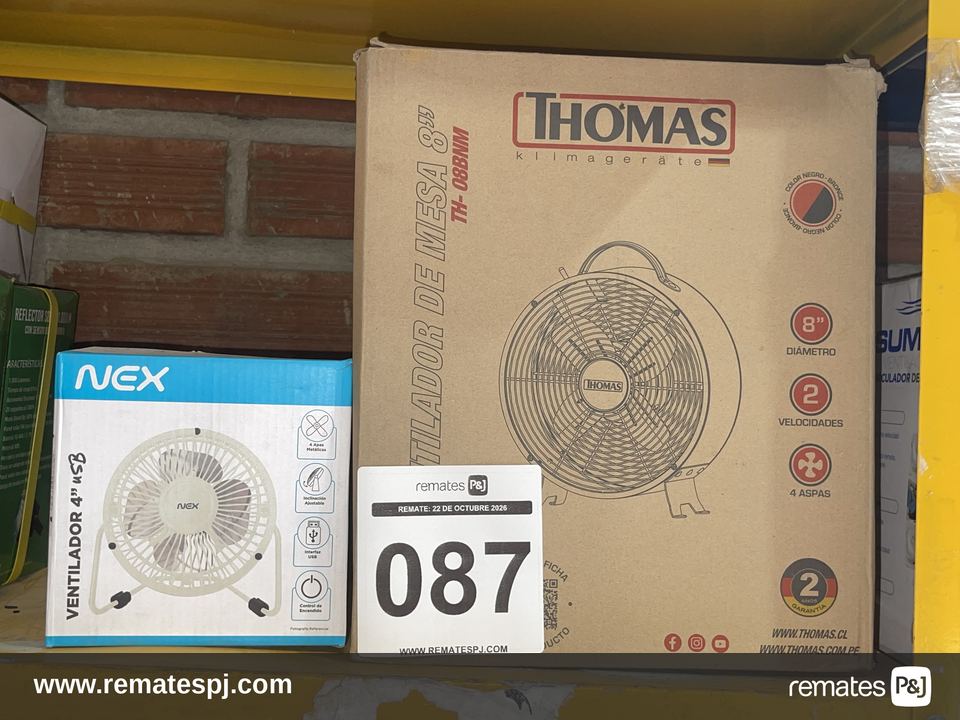 VENTILADOR DE MESA 8" THOMAS + VENTILADOR DE MESA 4" NEX