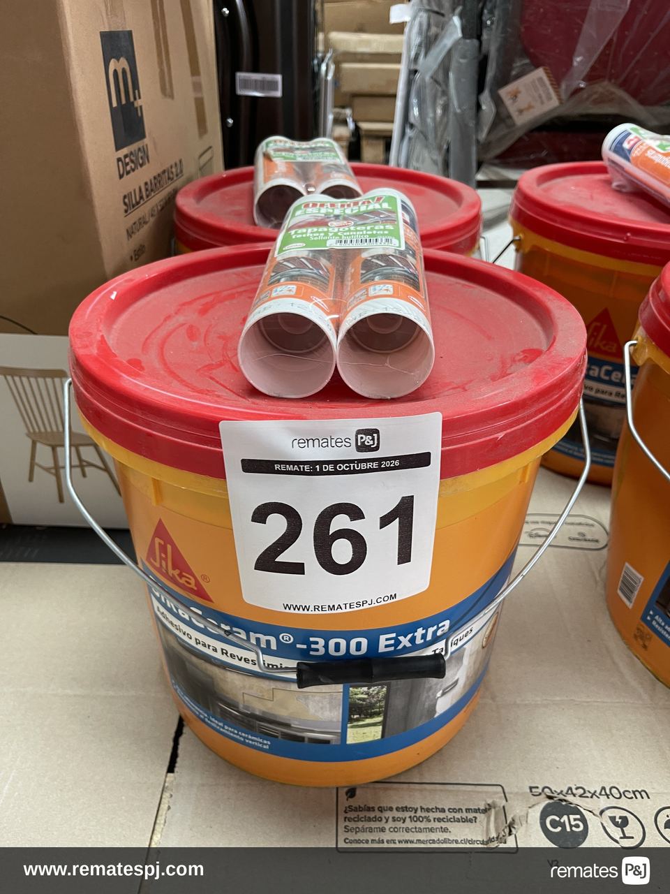 ADHESIVO SIKACERAM 300 ACMURO PASTA 25KG + Silicona Sellador butílico Tapagoteras 440g Pack x 2