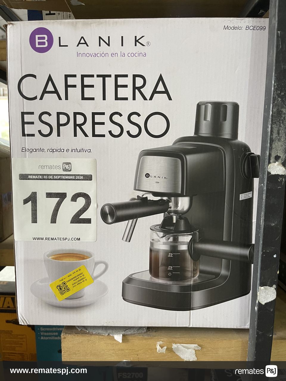 Cafetera Espresso Blanik Negro