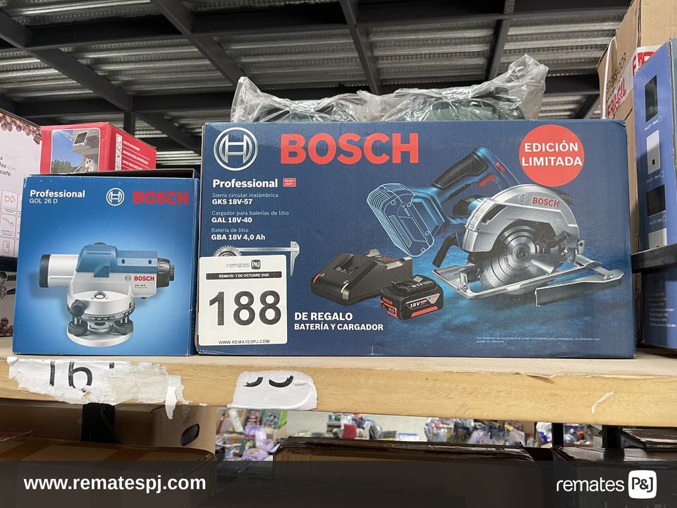 SIERRA CIRCULAR INALAMBRICA BOSCH + NIVEL OPTICO BOSCH