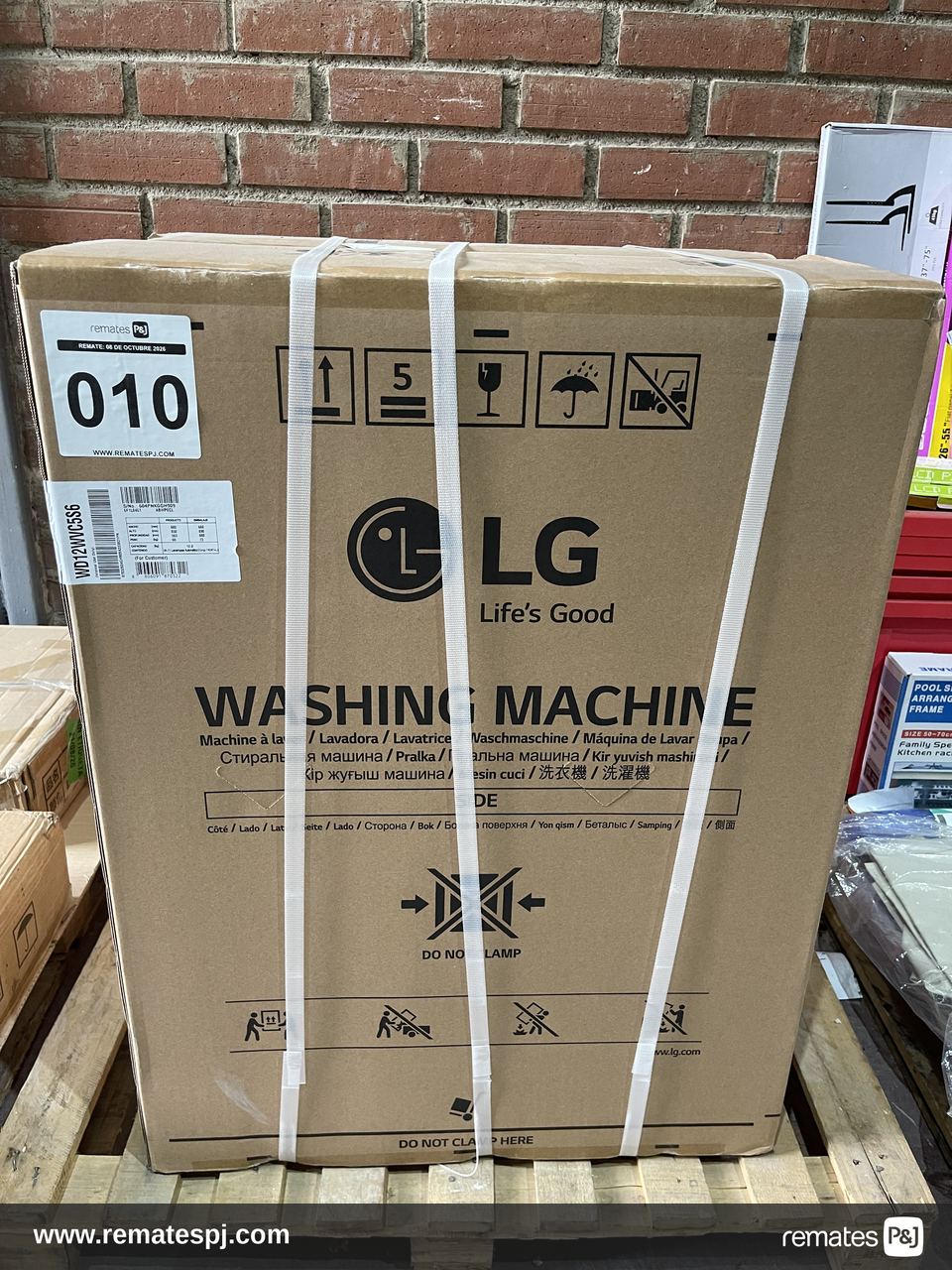 Lavadora Automática 12kg Carga Frontal LG