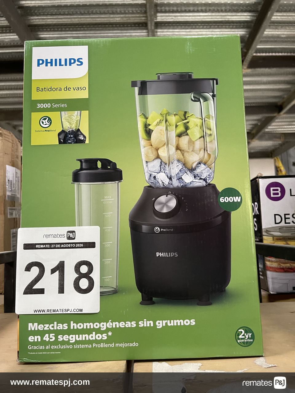 Licuadora Philips Hr2291/41 Jarra De Vidrio 2l Serie 3000 Negro