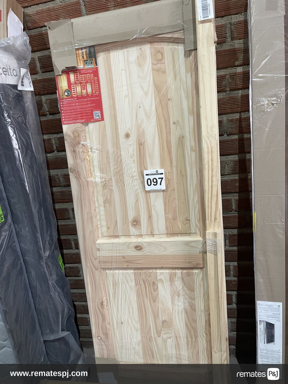 PUERTA PINO OREGON NAHUEL 75X200CM + MARCO EN MADERA