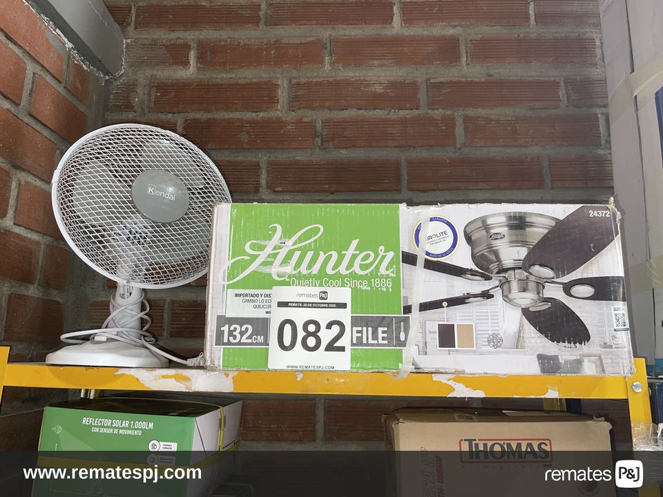 Ventilador de Mesa Kendal + Ventilador de Techo Hunter