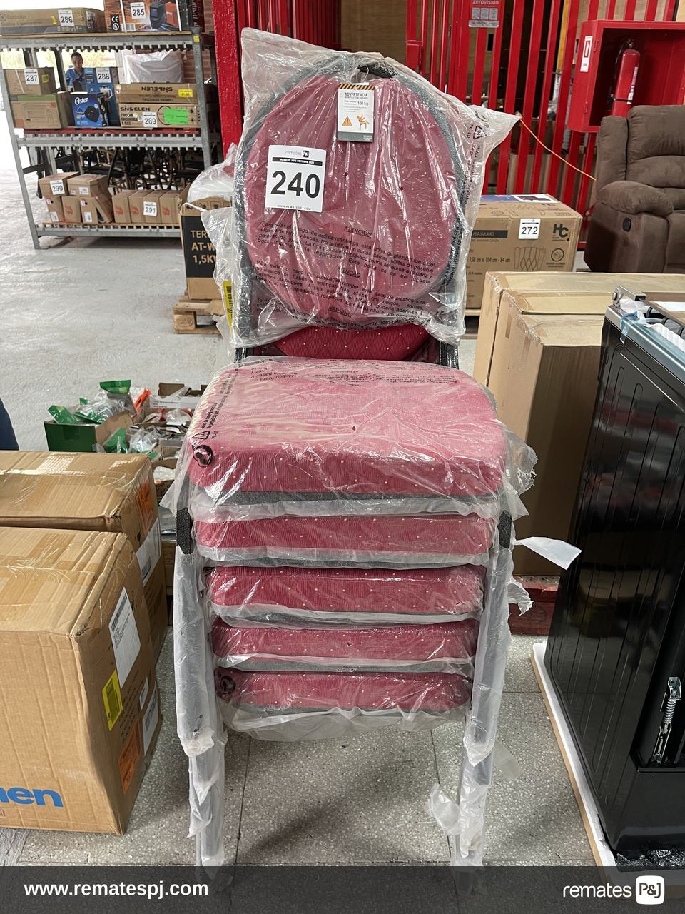 JUEGO DE SILLA PARA COMEDOR ROJO RESPALDO CIRCULAR