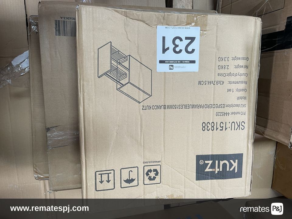 Especiero para Muebles 150mm Blanco Kutz + Velador Doble Cajon Madera Clara