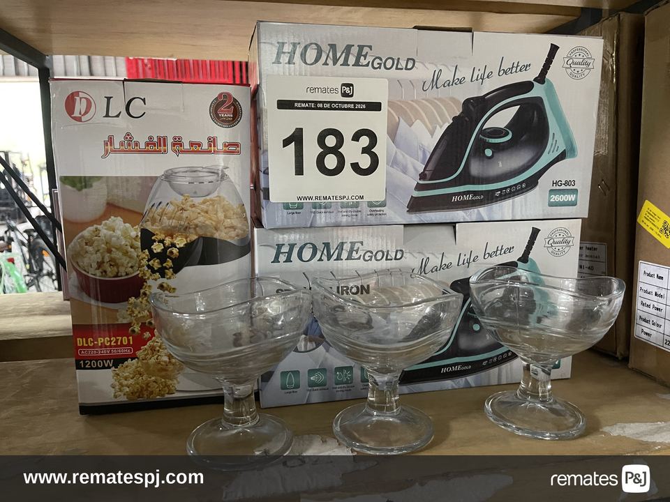 Plancha de Ropa A Vapor + Crispetera Set de Copas de Cristal