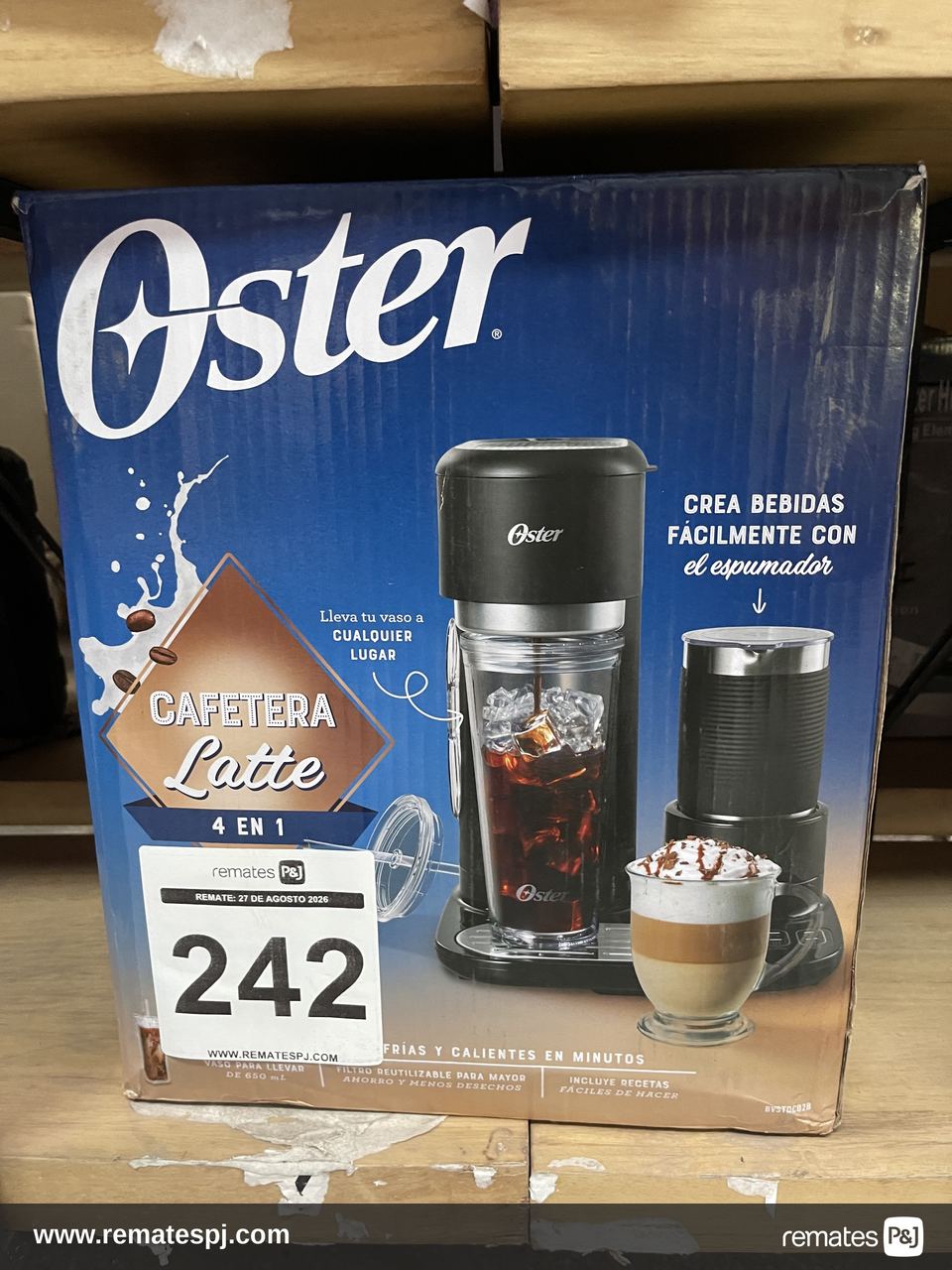 Cafetera Latte 4 En 1 Oster, Con Espumador, Bvstdc02b Negro