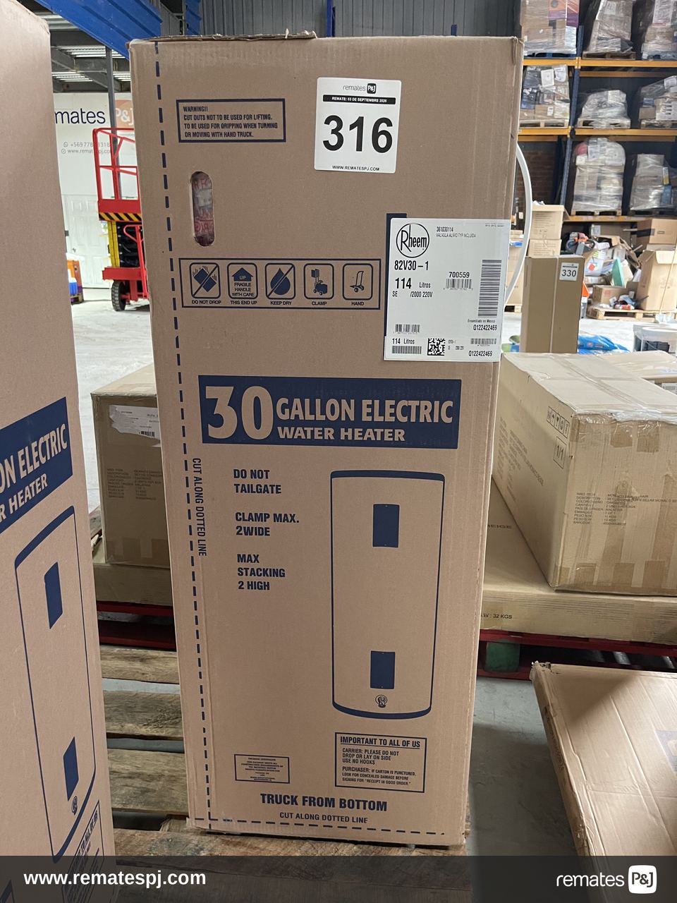 Termo electrico de 114 litros RHEEM