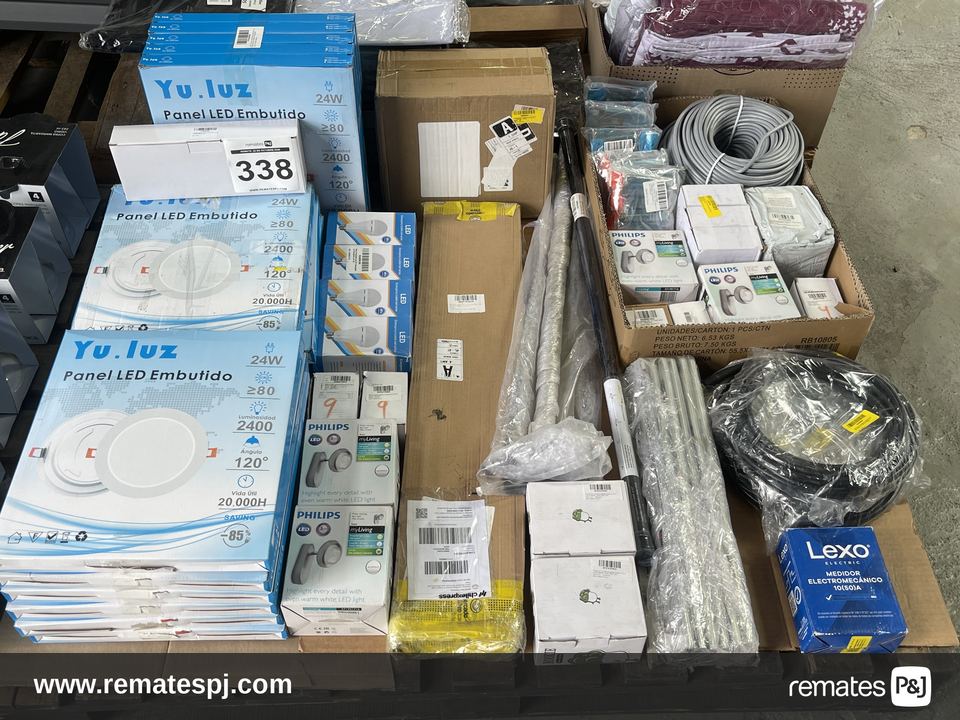 Pallet variedad productos de ferretería e iluminación