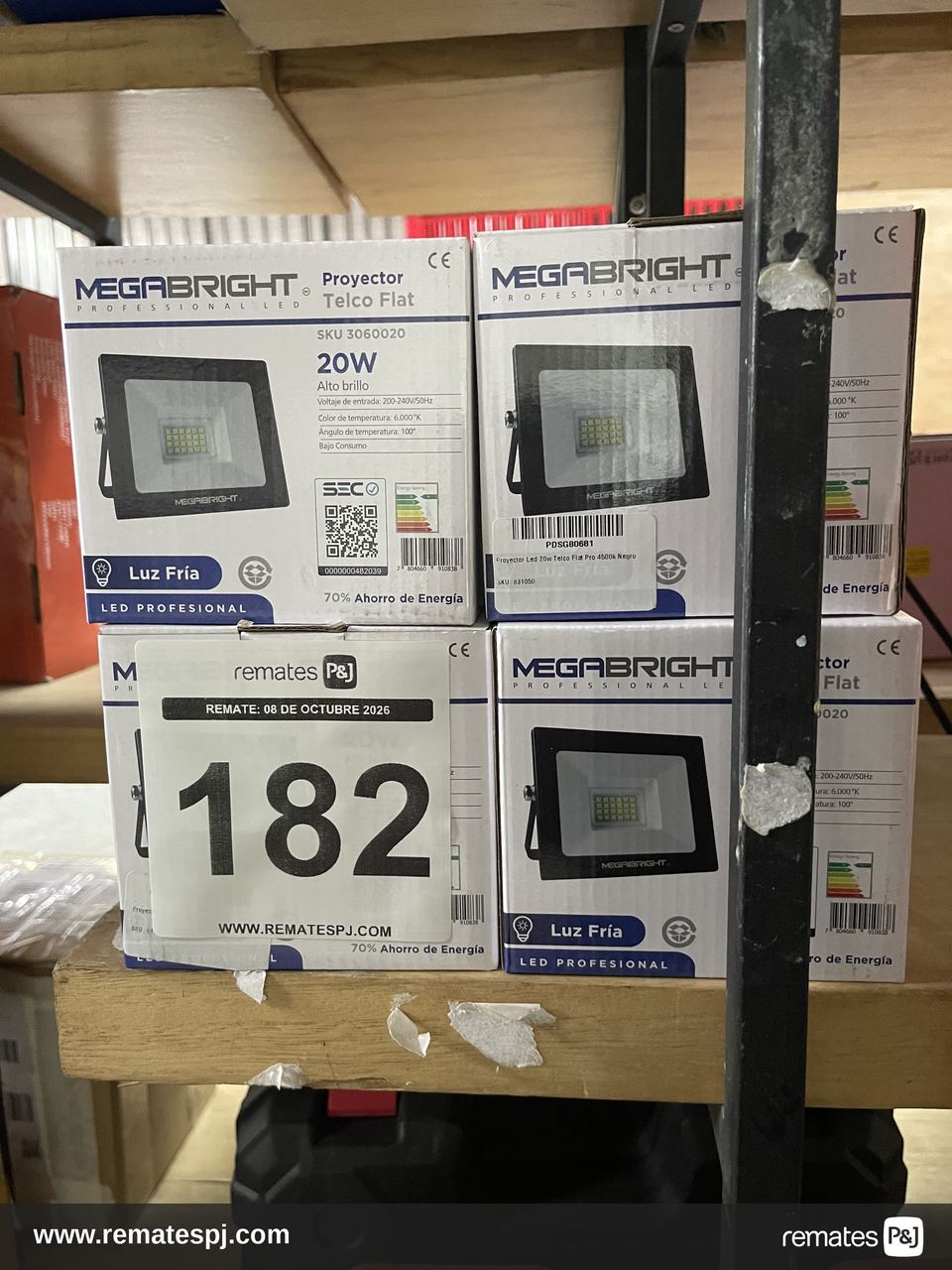 Foco Proyector De Área Led Exterior 20w Carcasa Negro Luz Blanco Neutro