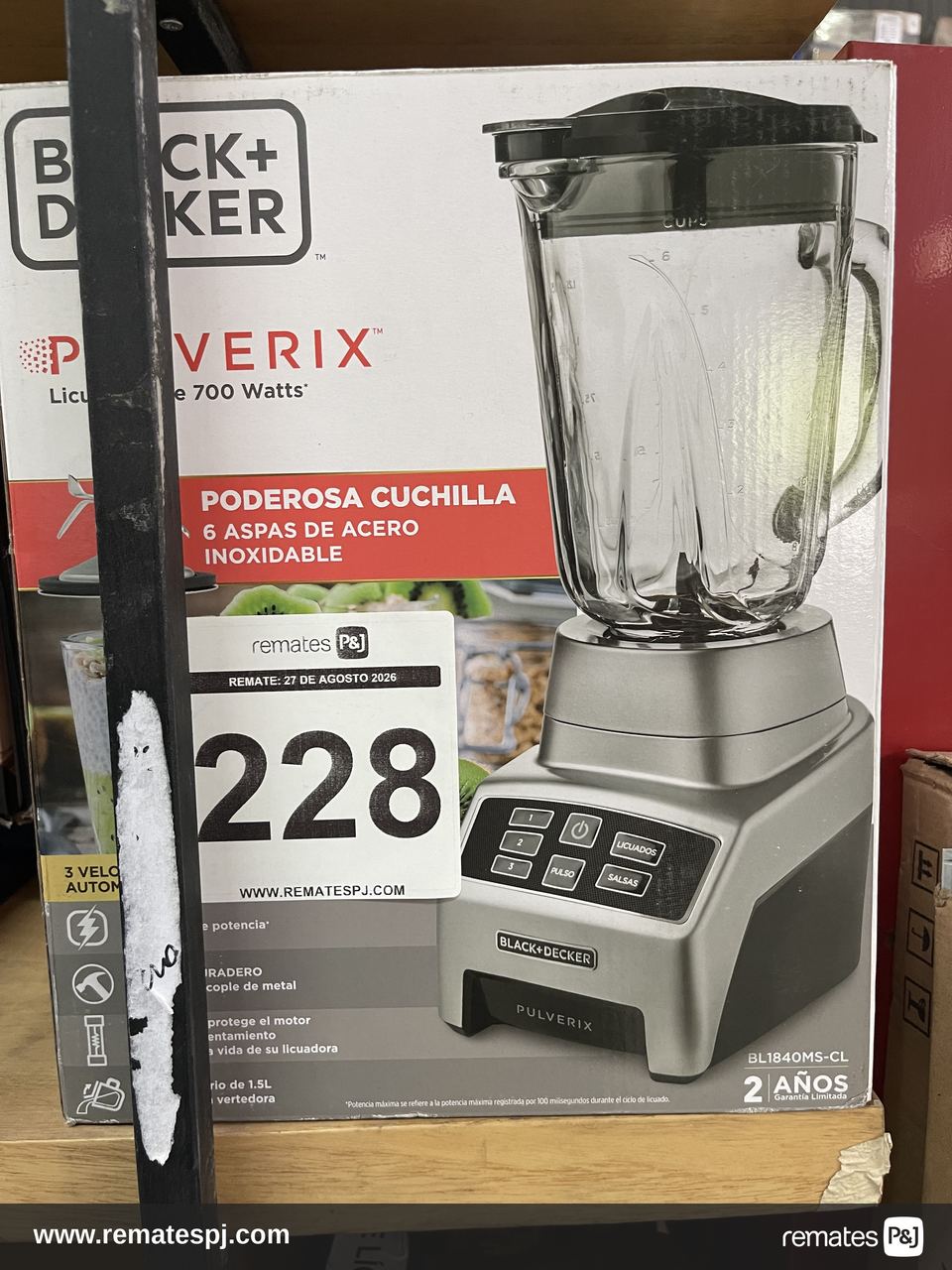 Licuadora Black+decker Pulverix 700 Watts Bl1840ms-cl Color Plateado