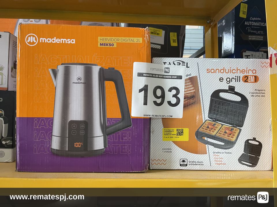 Hervidor Digital Mademsa + Sandwichera 2 cup e-grill