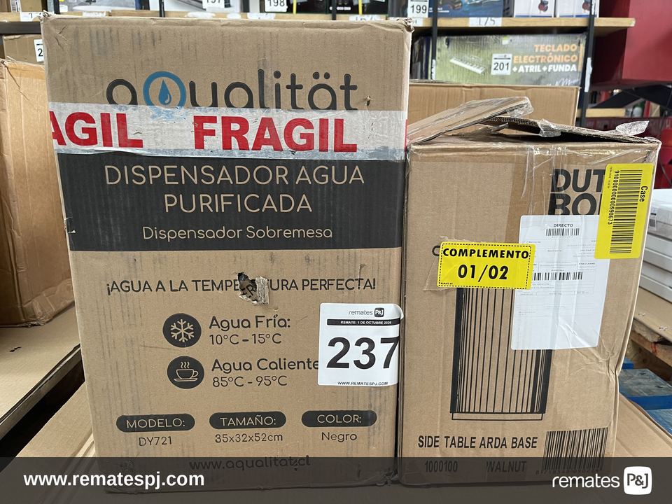 Dispensador de Agua Purificador Sobremesa AQUALITAT + Base para Mesa de Centro Madera