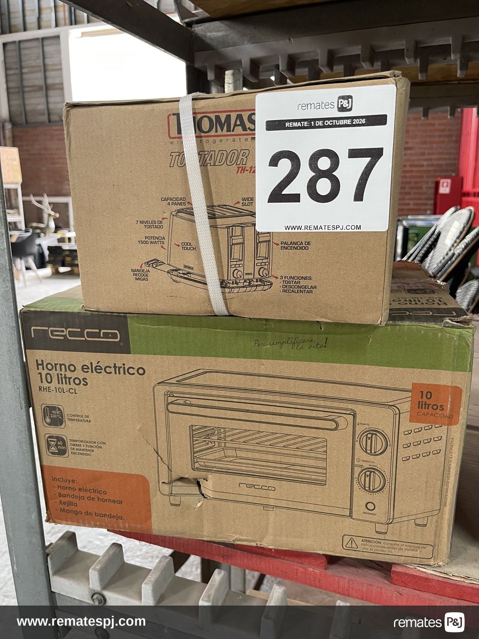 Horno Eléctrico 10L RECCO + Tostador Thomas TH126