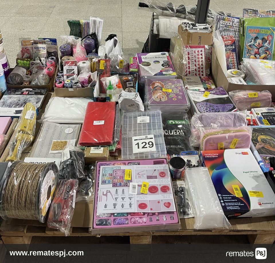 PALLET VARIEDAD DE ARTICULOS DE PAPELERIA Y MANUALIDADES