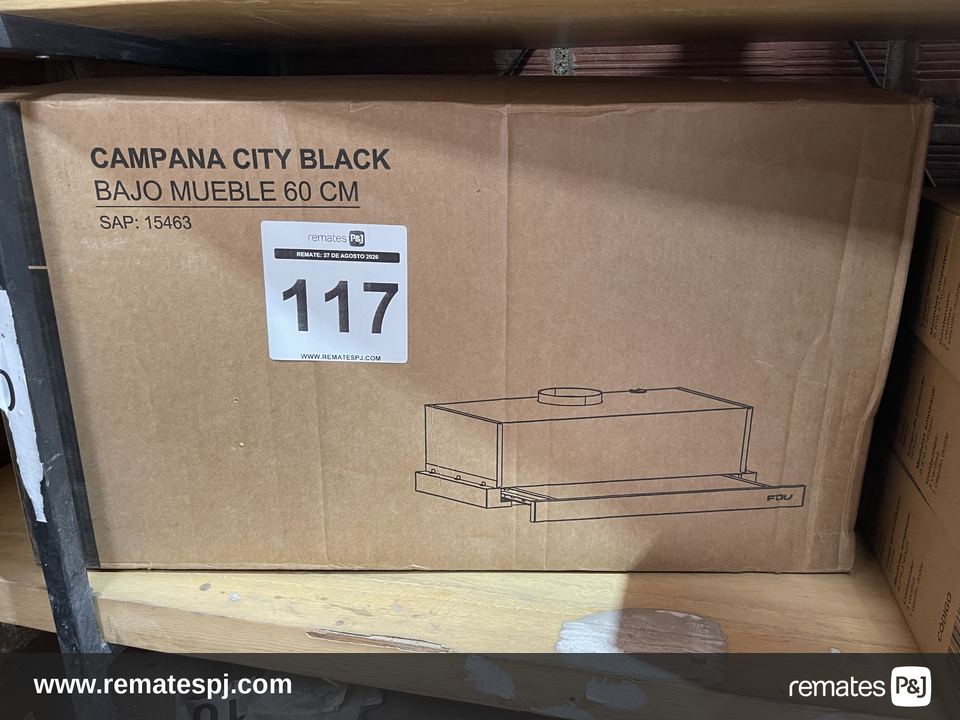 Campana City Black Bajo Mueble 60cm FDV