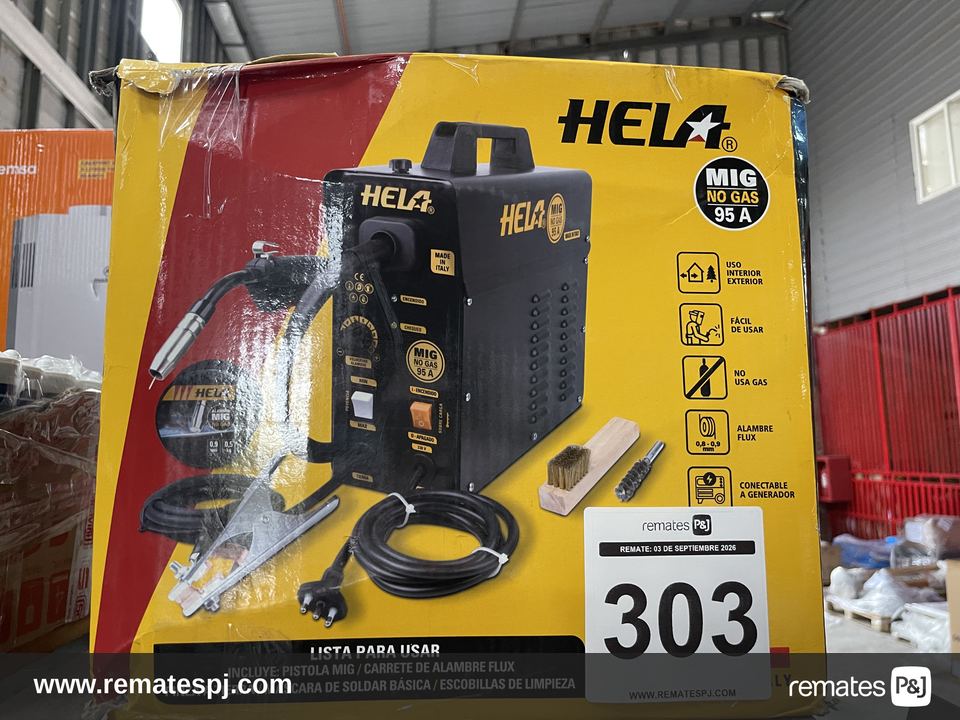 Máquina de soldar con accesorios Hela