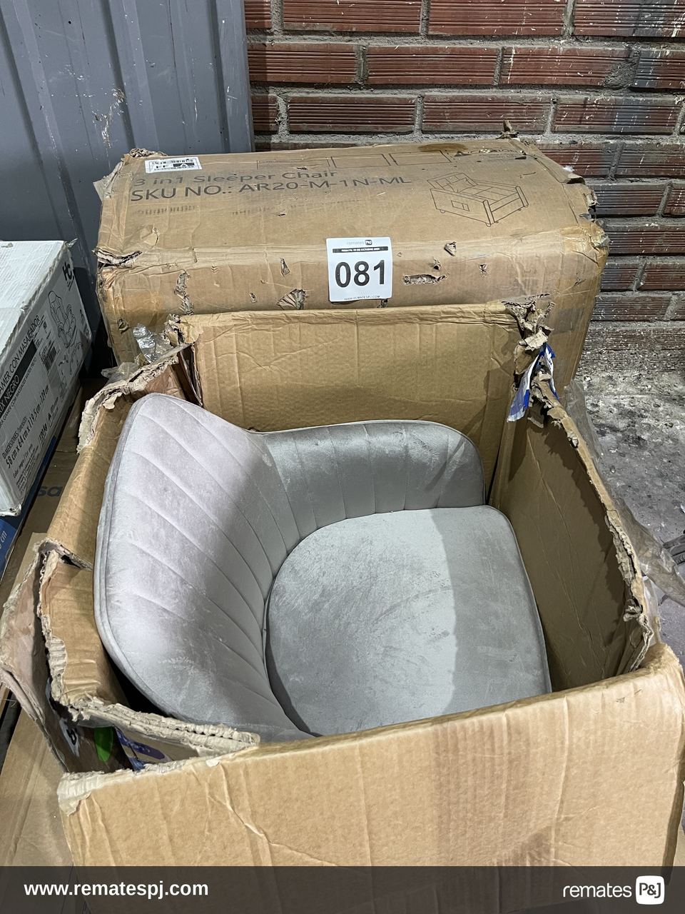 3 En 1 Sofá Cama Sillón Reclinable Convertible Gris + Silla Gris (con Detalle)