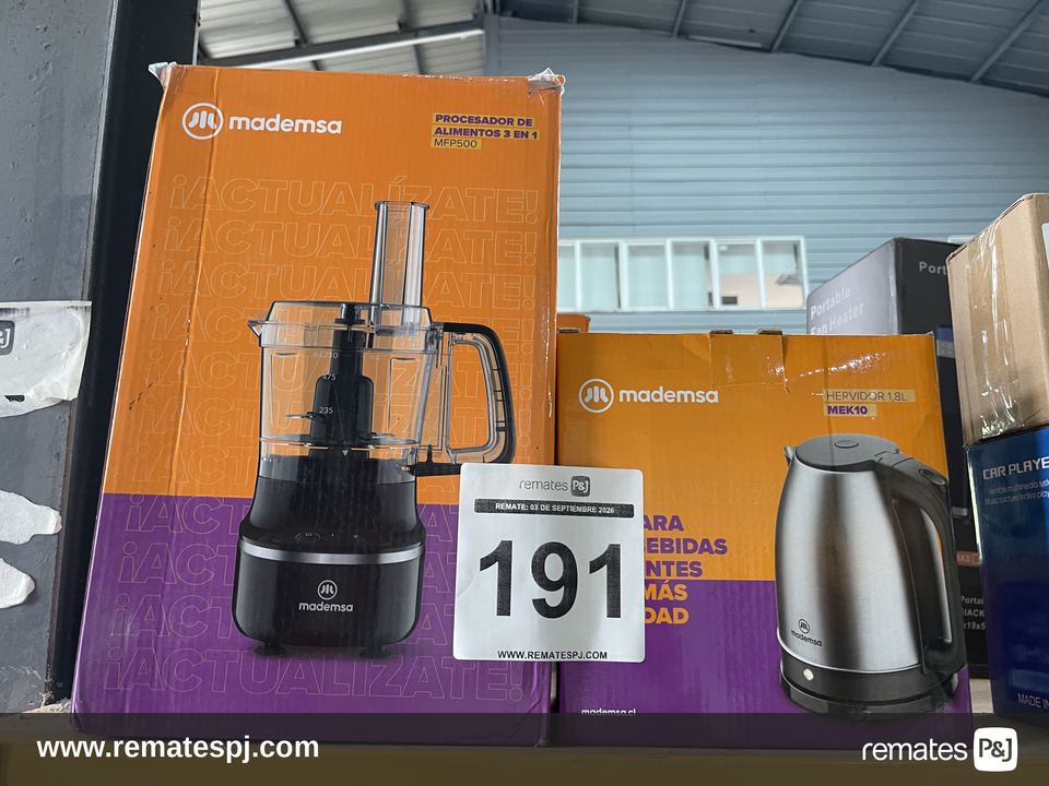 Procesador De Alimentos 3 En 1 Mfp500 - Mademsa Negro + Hervidor de Agua Mademsa