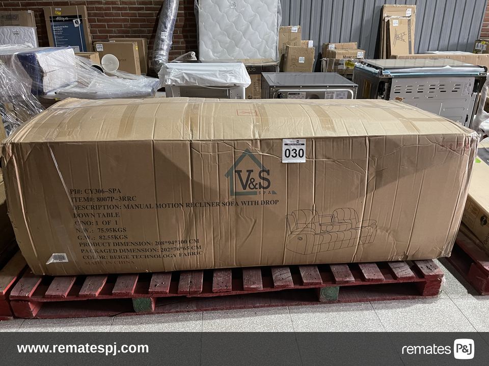 SOFA RECLINABLE 3 CUERPOS ISABEL BEIGE