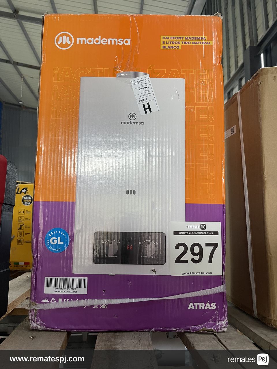 Calefont 5 litros gas licuado