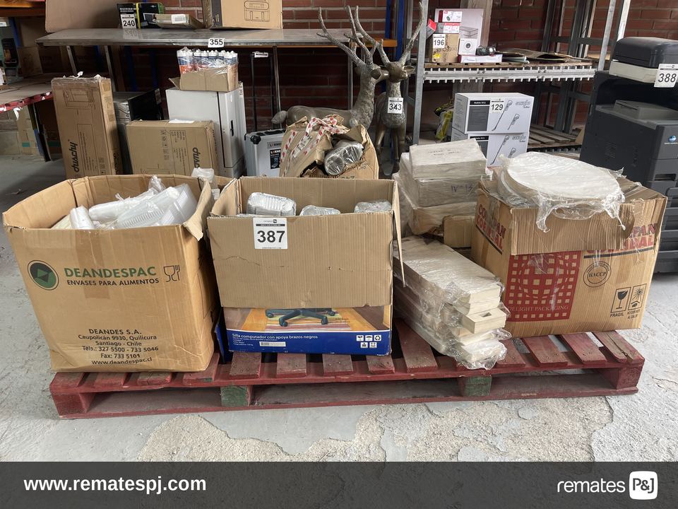 Pallet variedad de artículos desechables