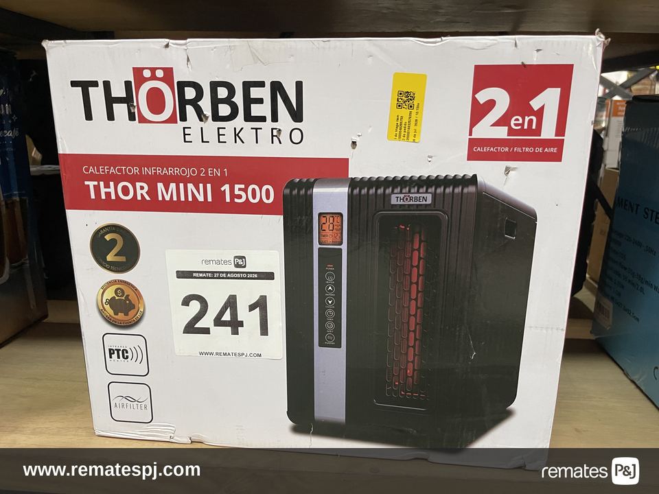 Estufa Infrarroja Calefactor Bajo Consumo Thorben Mini1500 Negro