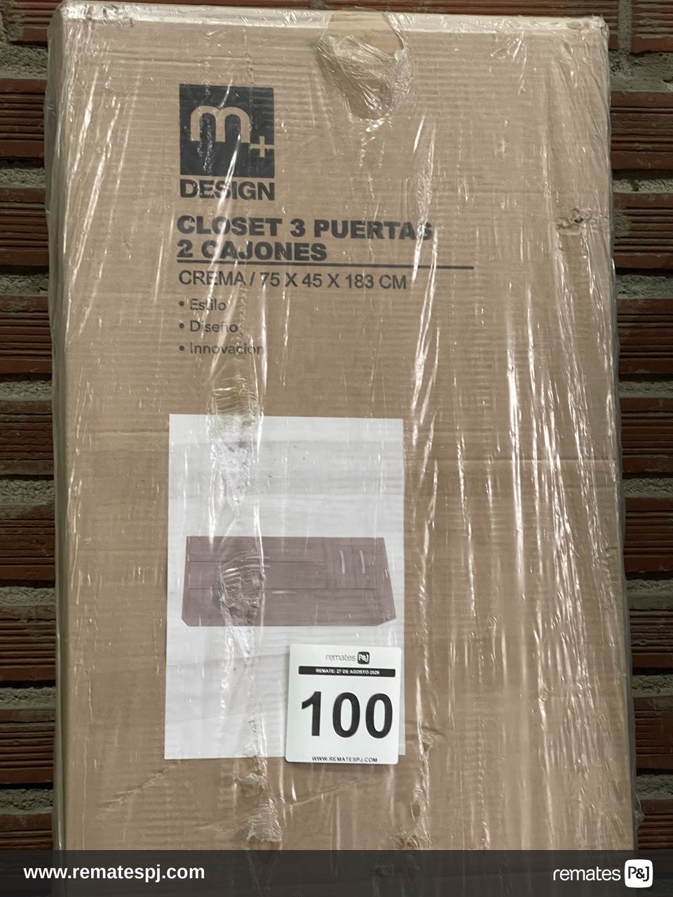 CLOSET 3PTS / 2 CJ 75X45X183 CREMA