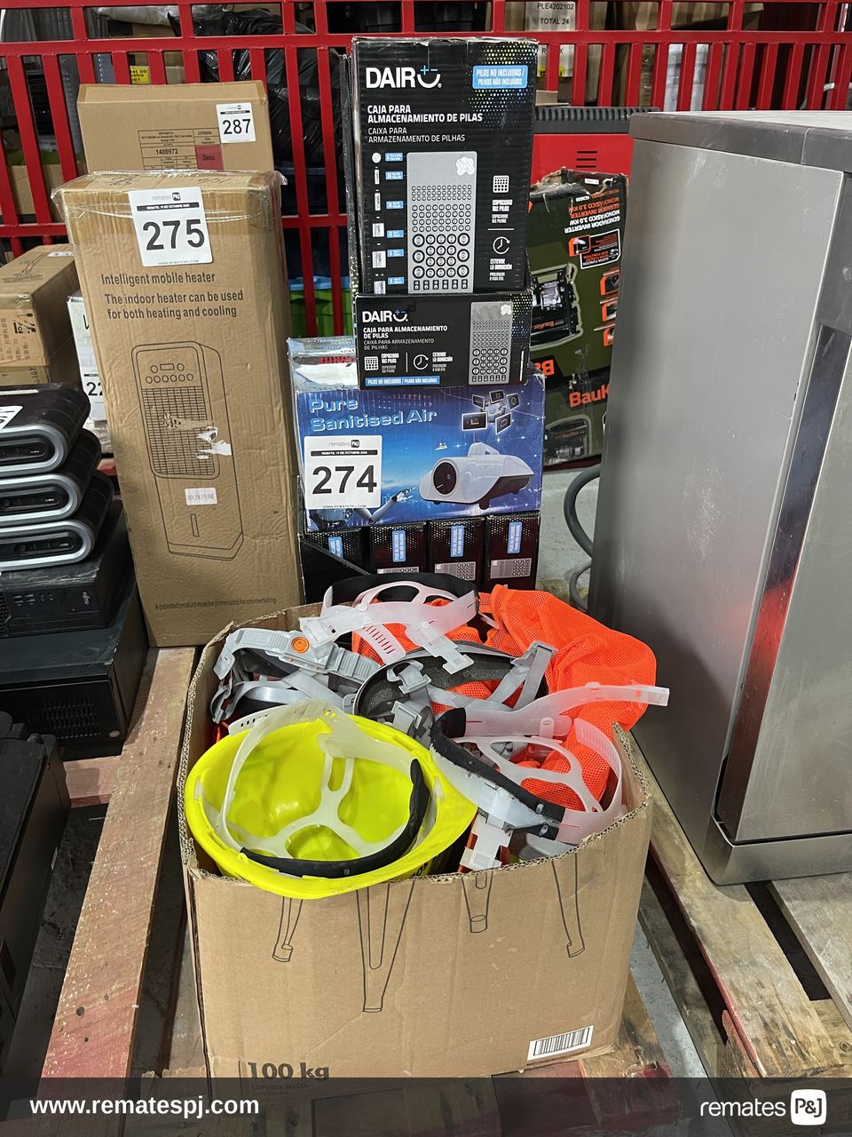 Cajas almacenamiento de pilas y purificador de aire