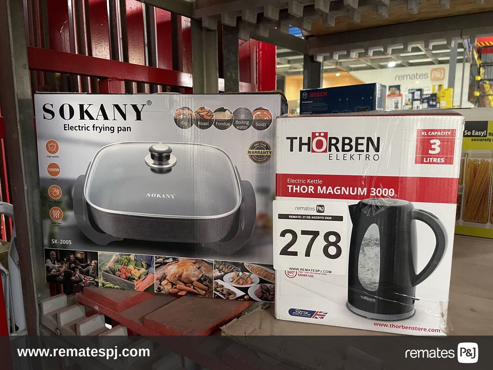Olla eléctrica antiadherente Sokany + Hervidor eléctrico Thorben 3 litros