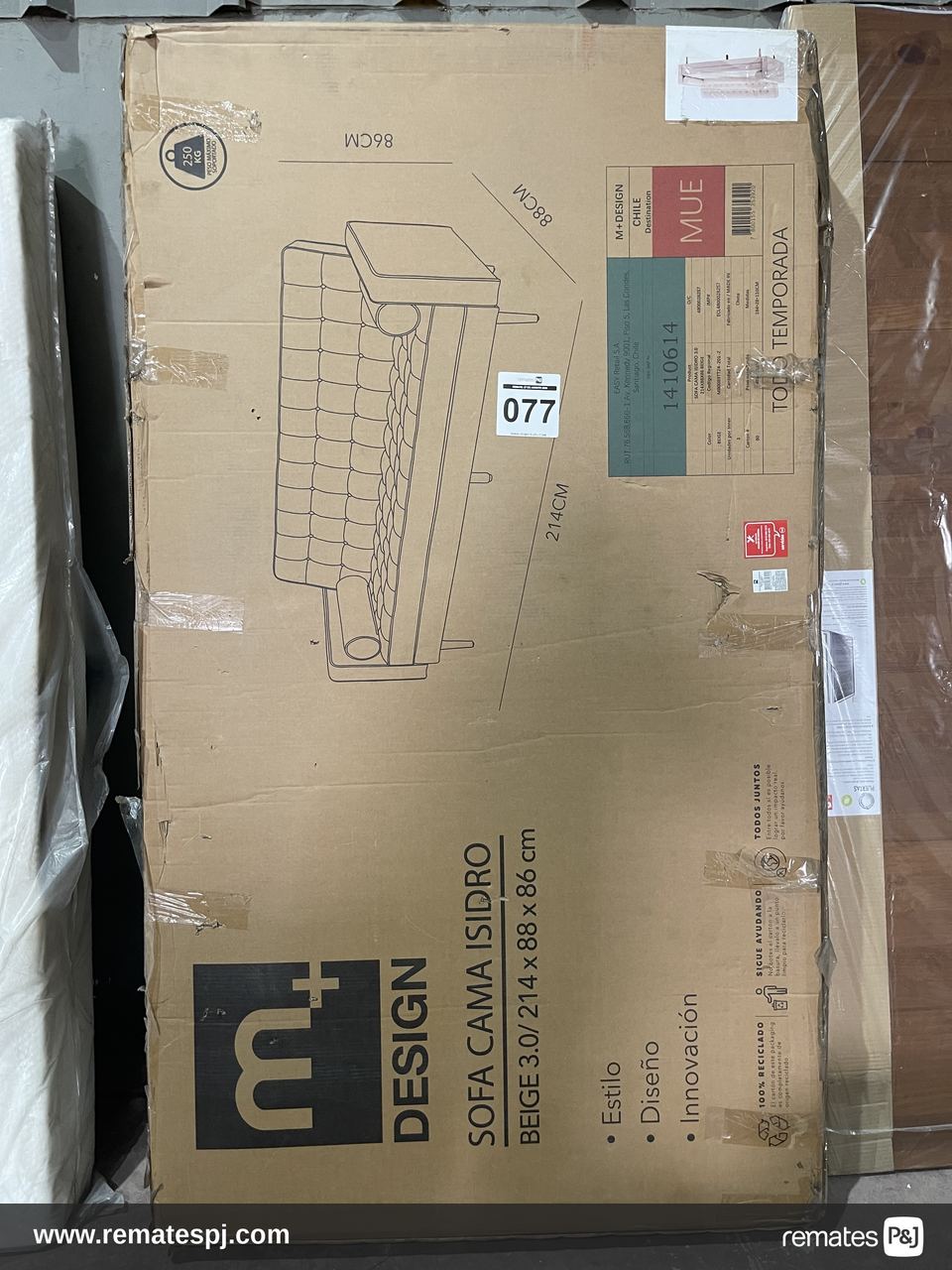 SOFA CAMA ISIDRO 3.0 214x88x86 BEIGE