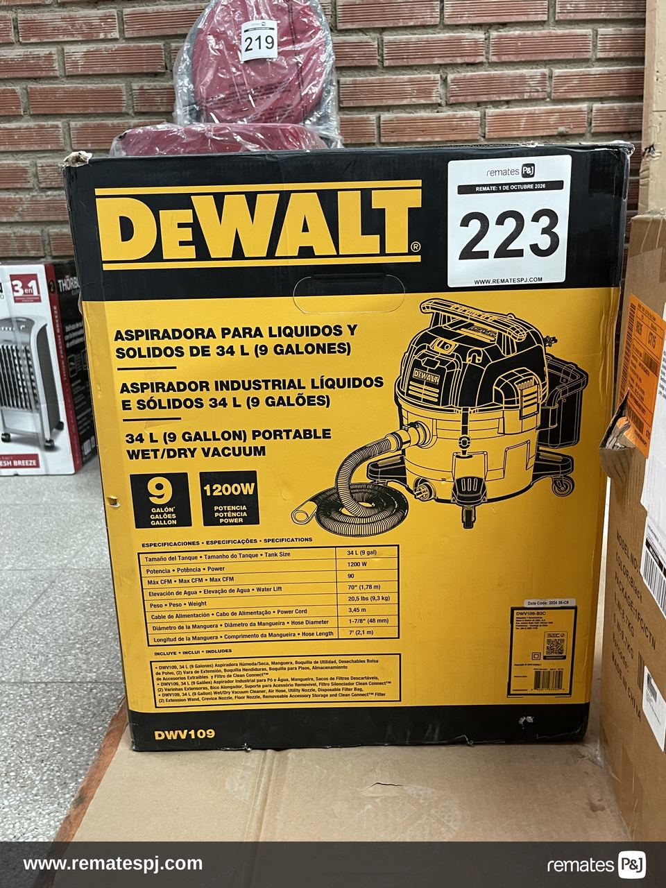 Aspiradora para Líquidos y Solidos 34L 1200w DEWALT