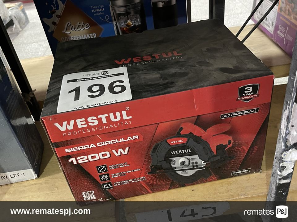 Sierra Circular De Mano Westul 1200w 184mm Guia 50hz Rojo 50