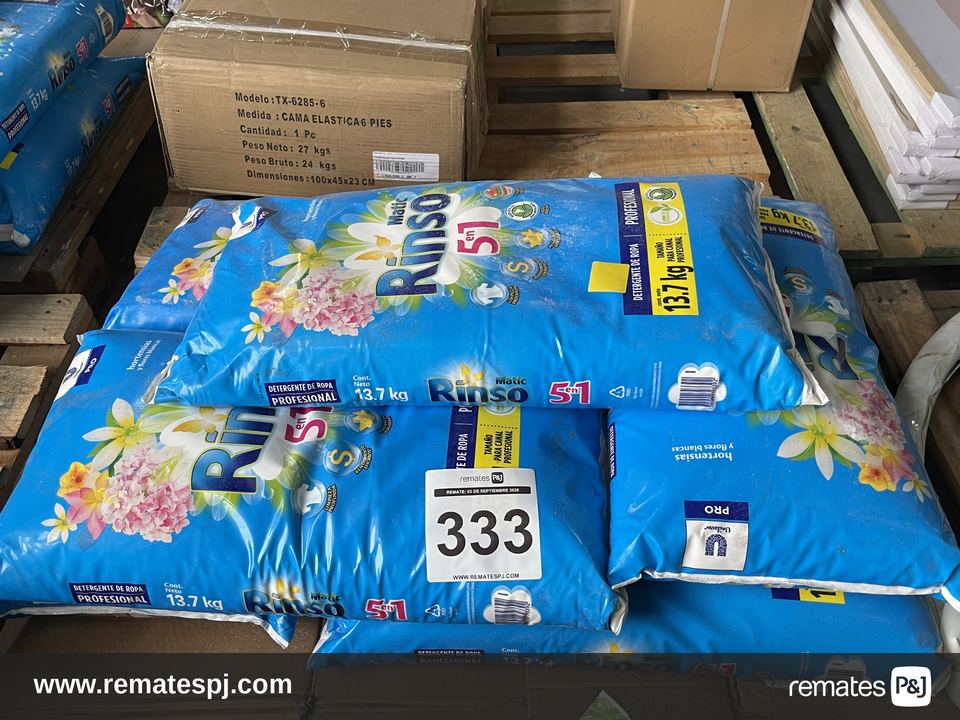 Detergente en polvo Rinso 5 unidades de 13.7 kilos