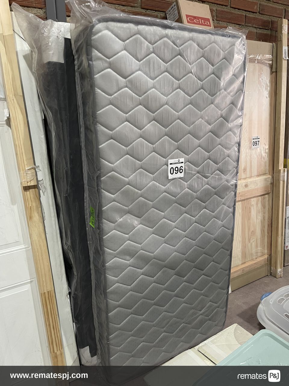 BASE CAMA CELTA + COLCHON FLEX NEW 1,5 + PATAS