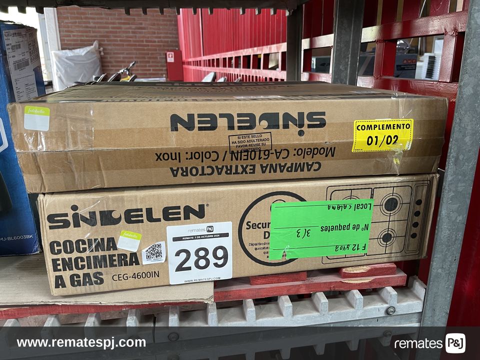 Encimera A Gas 4  Km4gx Inox Plateado SINDELEN + Campana Extractora Inox SINDELEN