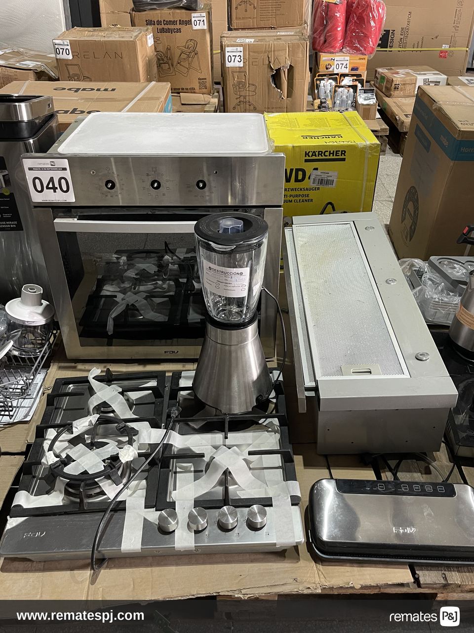 Pallet variedad de Electrodomesticos y Articulos para cocina (con detalle)