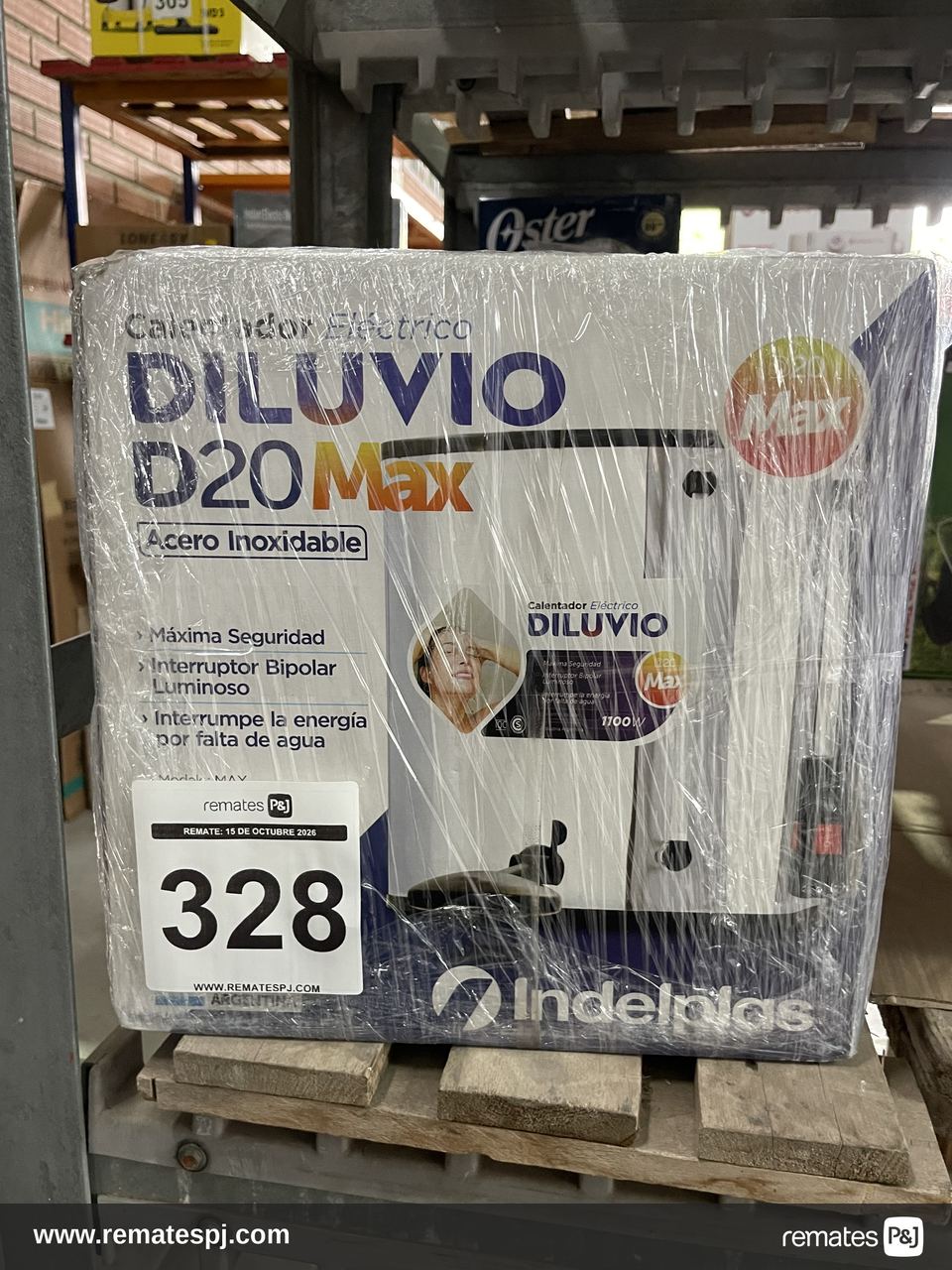 Calefont eléctrico ducha electrica Acero Inox Diluvio 20 litros