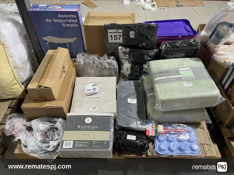 PALLET VARIEDAD DE ARTICULOS PARA EL HOGAR (FRAZADAS- SABANAS- OTROS)