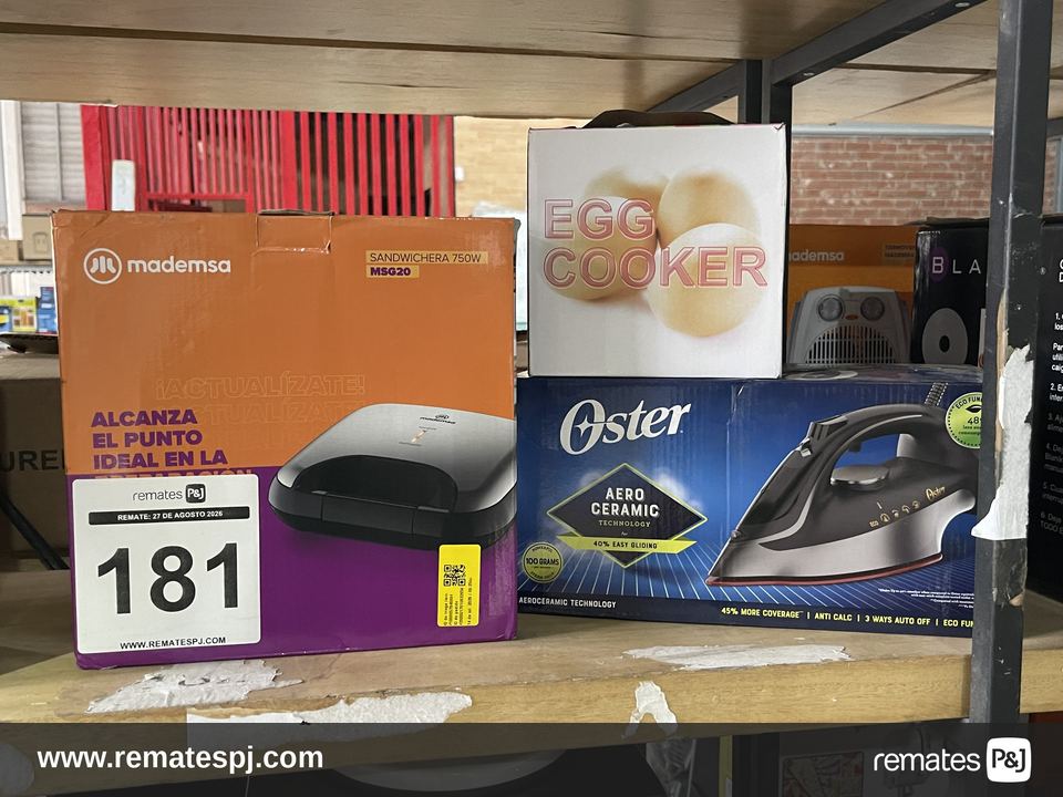 Sandwichera 750w Mademsa + Plancha Oster + Maquina Cocedora de Huevos
