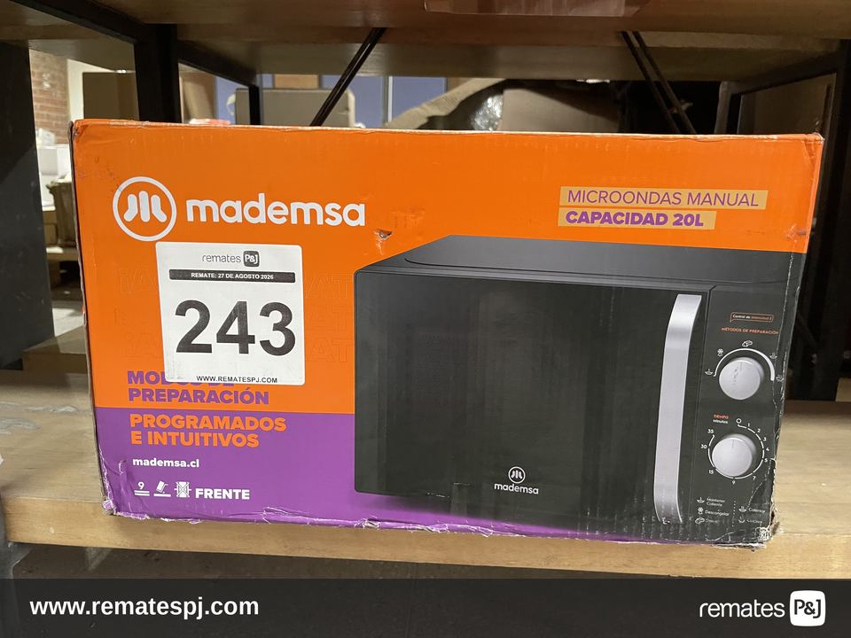 Microondas Mademsa 20 Litros Manual Mm20fbm Negro